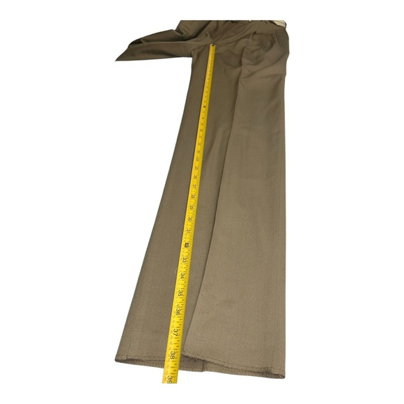 Men's LOUIS RAPHAEL Dark Khaki Flat Front Dress Pants Sz 33x47 NWT 100% wool - Picture 8 of 12